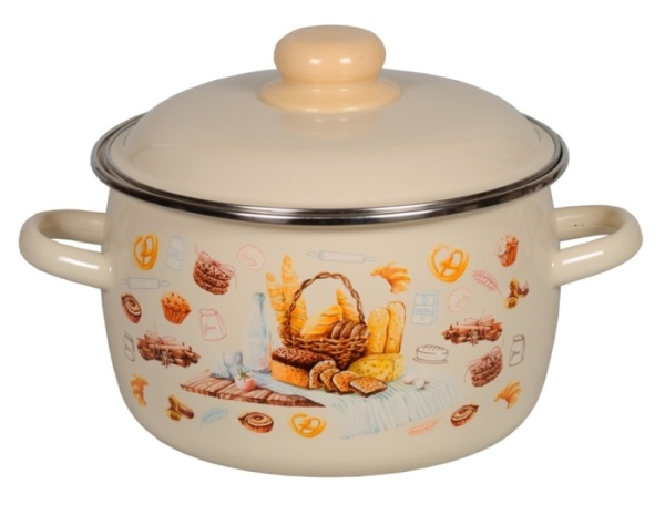 Кастрюля эмалированная 3,0л 1RС181M в ассортименте