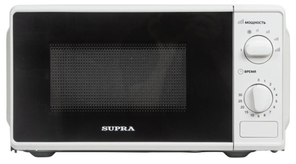 1. СВЧ SUPRA 20MW65 белый, 20л, 700Вт, механич.панель