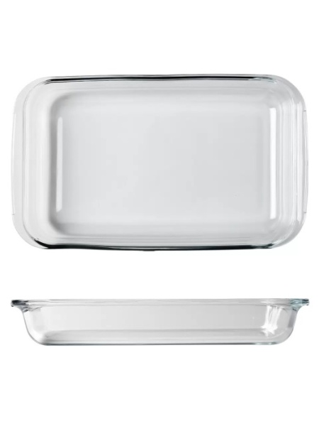 Форма для запекания стекло, 20.6х34.5х5.2 см, 2.2 л, прямоугольная, Daniks, DNX-22R