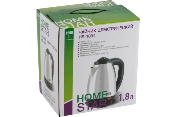 5. Чайник HOMSTAR HS-1001 1,8л., 1.5кВт, нерж