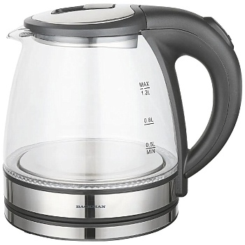 Чайник BACKMAN BM-TEA 724 1,2 л,2,2кВт стекло