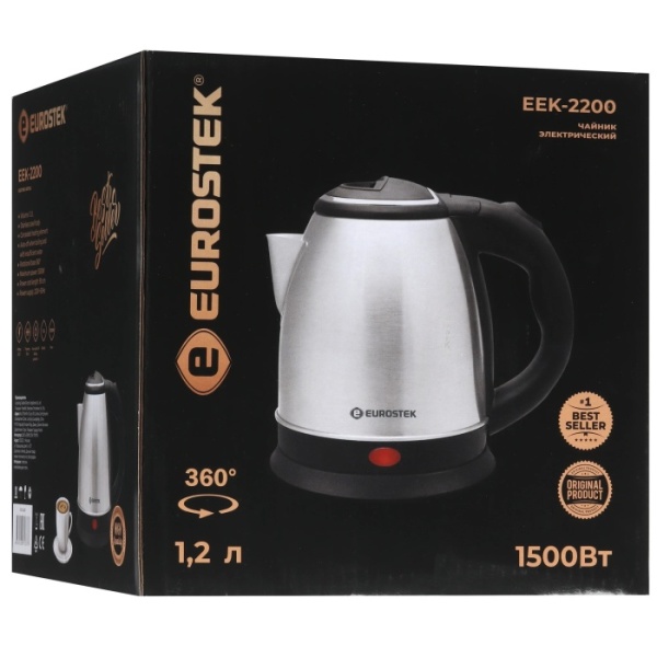5. Чайник EUROSTEK ЕЕК-2200 1.2л,1.5кВт