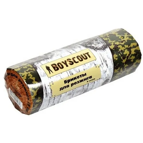 2. Брикет топливный ДЛЯ РОЗЖИГА, 5 брикетов BOYSCOUT   61042